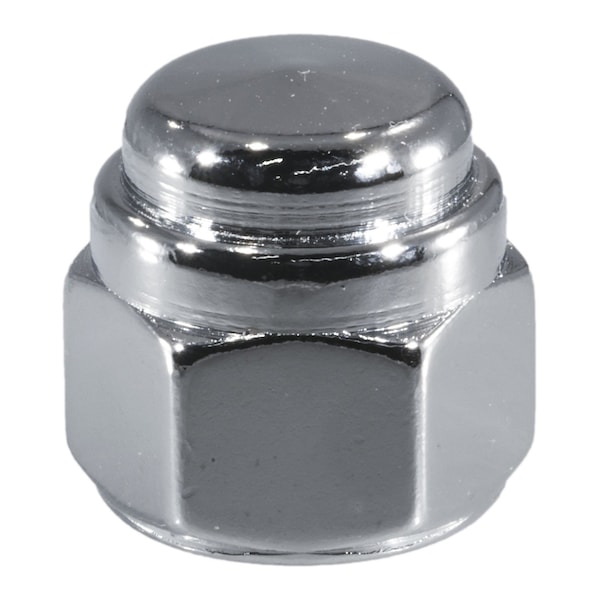 Midwest Fastener Flattened Head Cap Nut, 1/2"-13, Steel, Chrome Plated, 10 PK 30166 - main